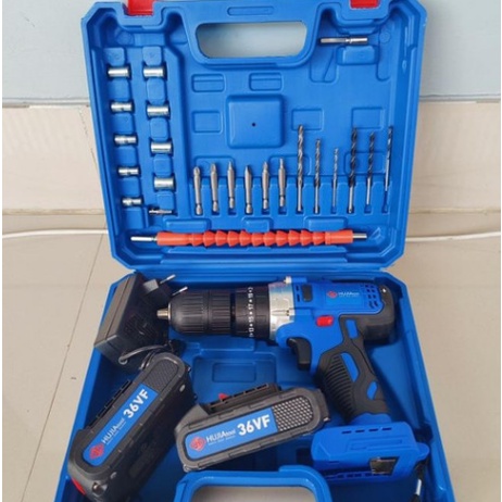 Bor batrai 36VF Hujia type pro 1036 13mm tembok, beto, besi, kayu