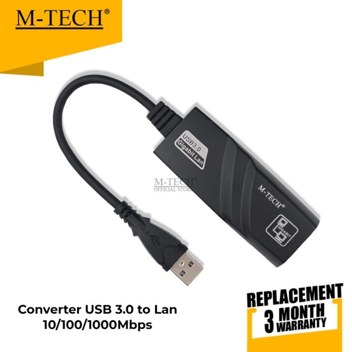 M-Tech USB 3.0 to LAN Cable 10/100/1000Mbps - USB to LAN GIGABIT