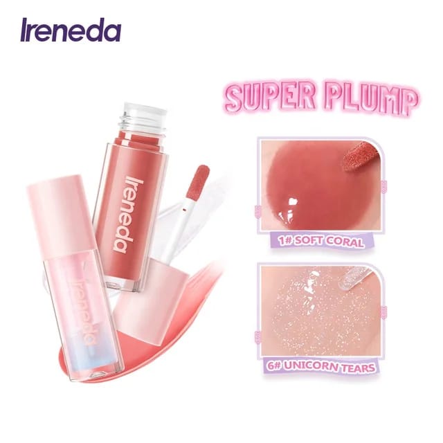 ORIGINAL IRENEDA IR06 Super Plump Hi-Shine Lip Gloss Lipstick Glossy Lipgloss Lipstick