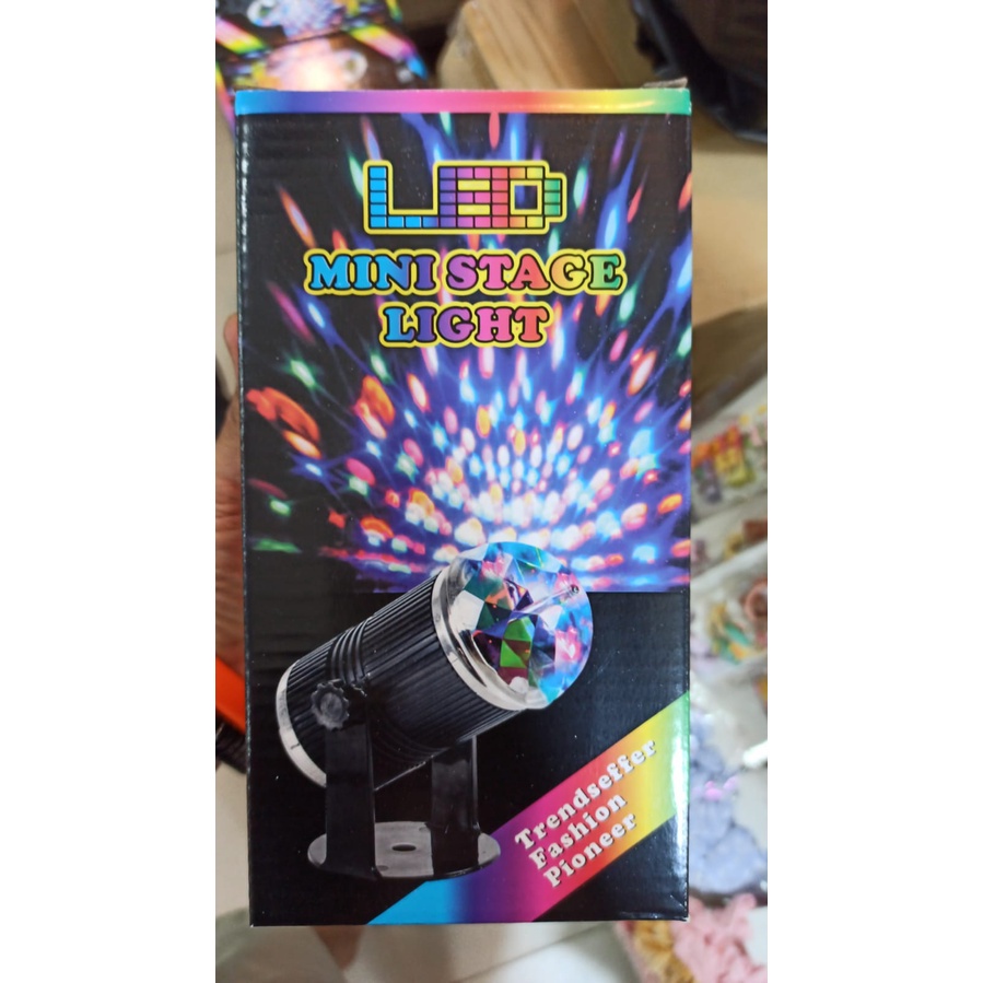 Disco LED Mini Stage Light Sensor Disko Tempel Sorot / lampu warna - warni