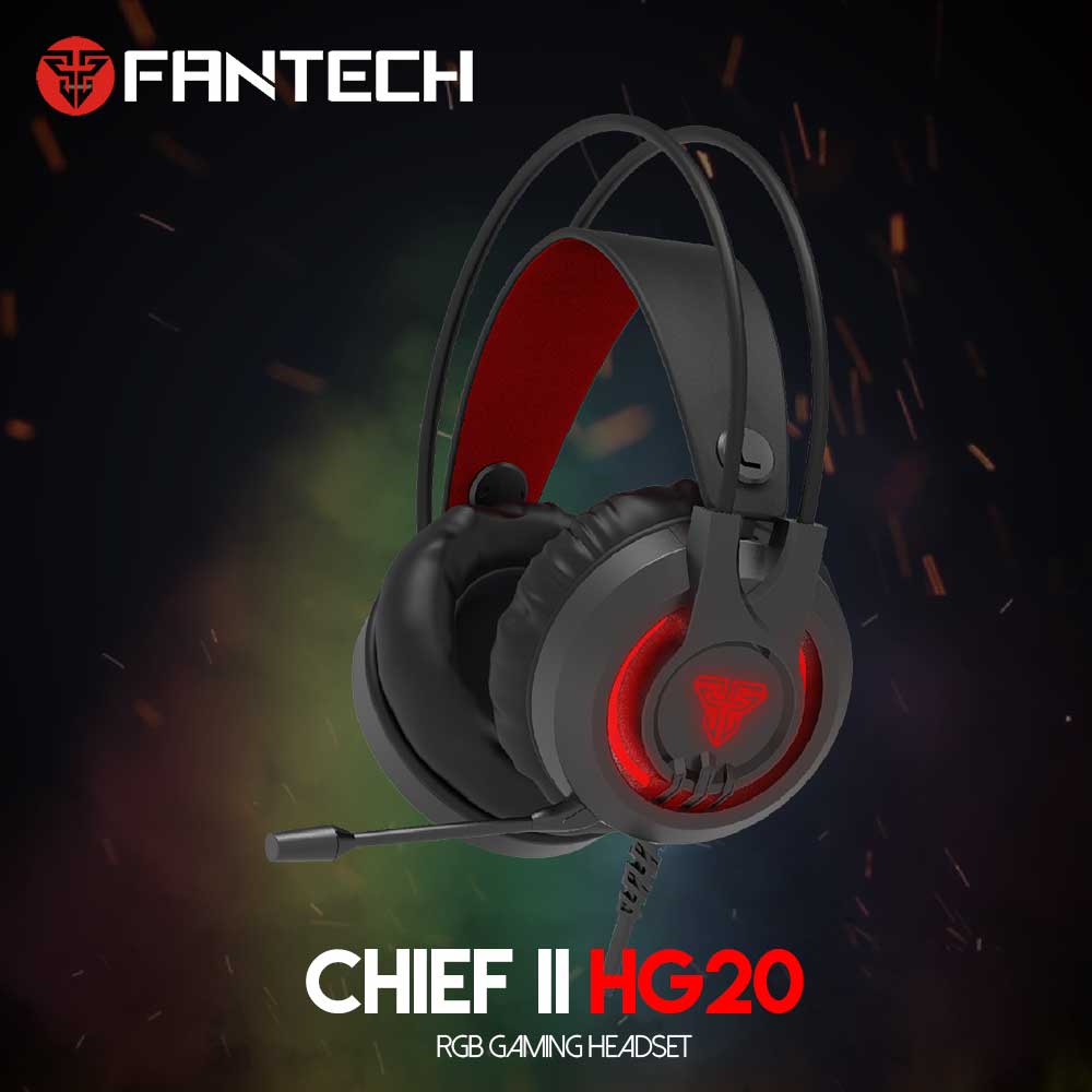 Headset Gaming Fantech CHIEF II HG20 Lite RGB - Black