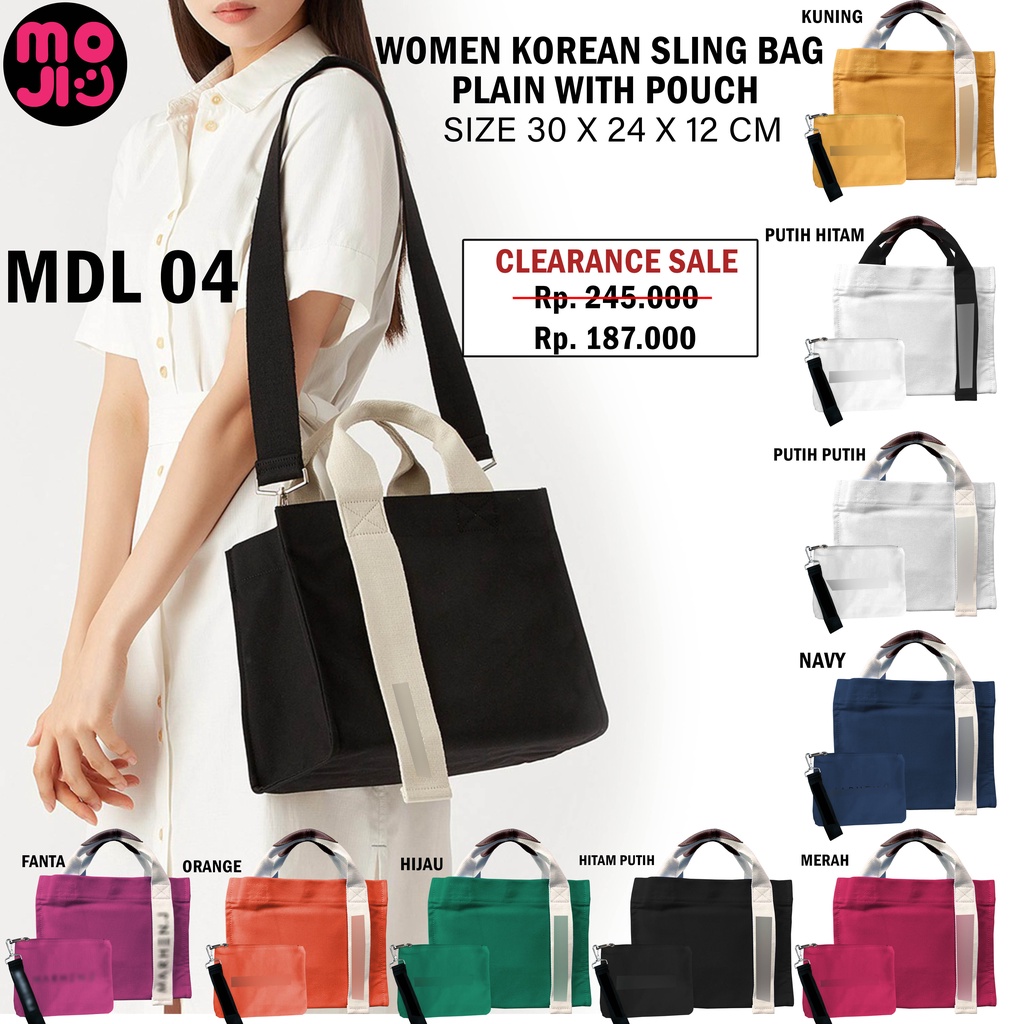 Tas Selempang Wanita Korea Strip Garis dan Polos