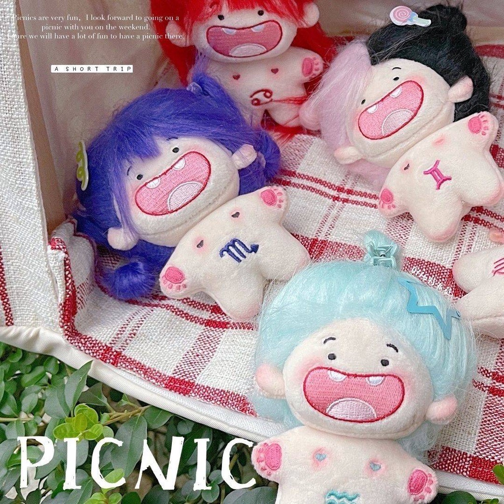 [COD] 10cm Boneka Katun 12stelasi Plush Doll Gigi Merindukan Boneka Telanjang PP Katun Anime Wajah Boneka Mini Handmake Mainan Liontin Hadiah Ulang Tahun Anak Perempuan