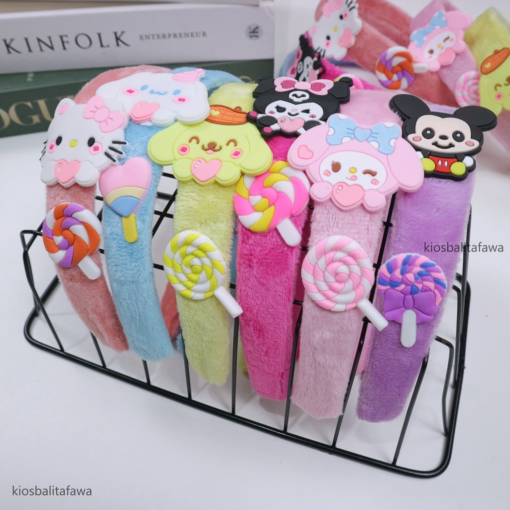 Bando Karakter / Bandana Anak Perempuan Headband kualitas Import Lucu Kerut Boneka Style korean Babycinnamon