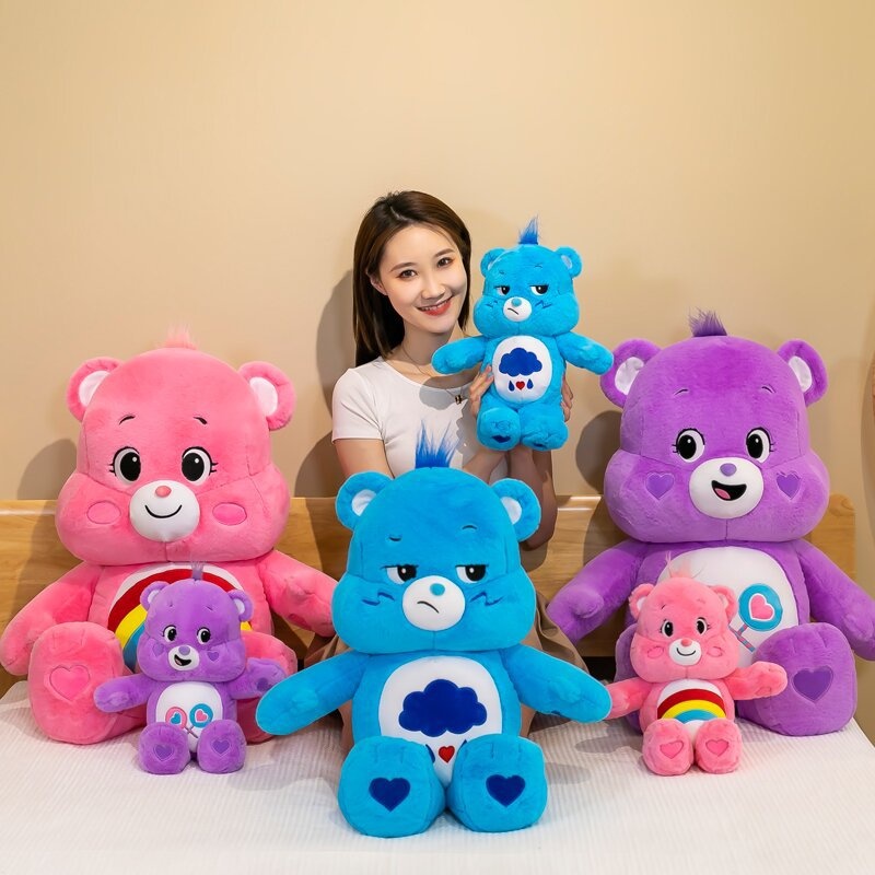 Gadis Lucu Hati Boneka Beruang Pelangi Super Lembut Mainan Mewah Bantal Anak Menenangkan Tidur Boneka Lap Hadiah Ulang Tahun Untuk Perempuan