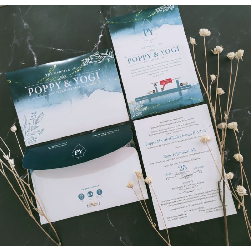 undangan pernikahan single soft cover (plus amplop)