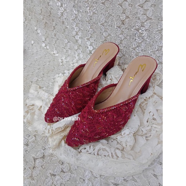 Wedding shoes, selop payet , selop brukat