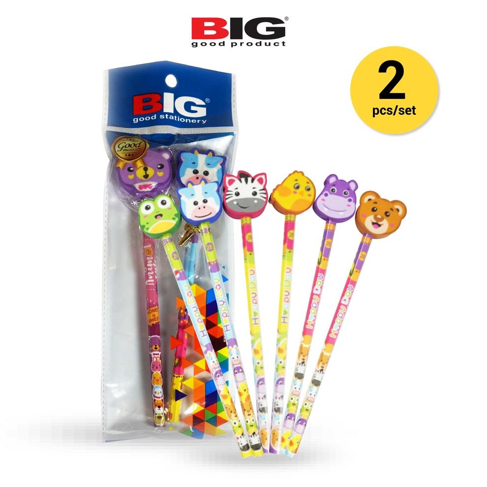 

Q27 2 Pcs BIG Pensil 2B & Penghapus Hewan Lucu PS-888 BIG SALE カ