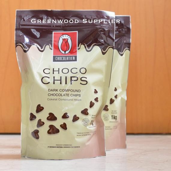 

➦ Tulip Dark Compound Chocolate Chips / Tulip Choco Chips 1KG ♪