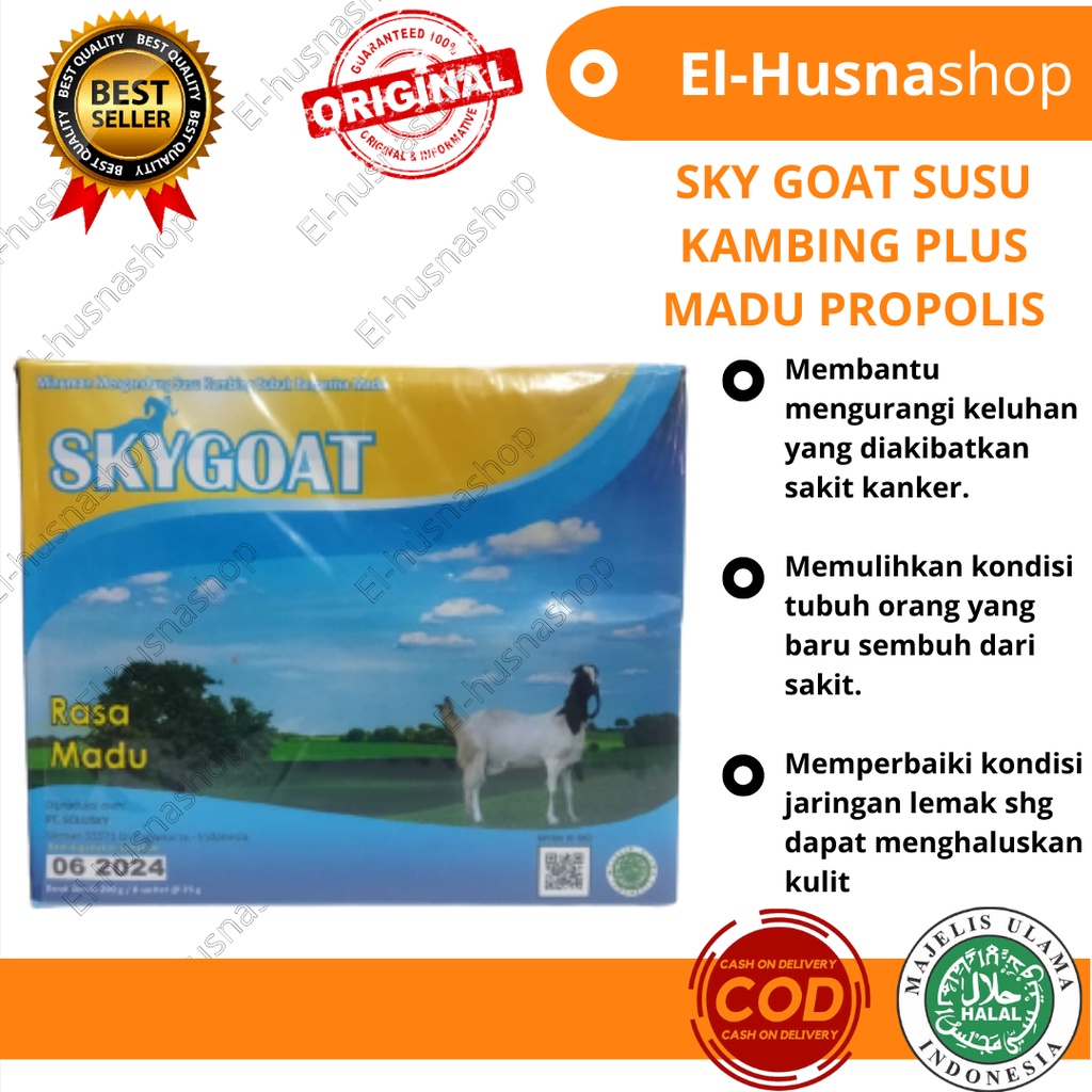 

SKY GOAT Susu Kambing Etawa Bubuk Rasa Madu Plus Propolis Isi 10 Sachet