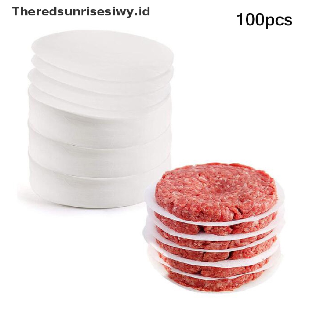 # New # 100 Pcs 11 cm Putaran Hamburger Pressure Kertas Daging Minyak Blotg Kertas Alat Dapur~