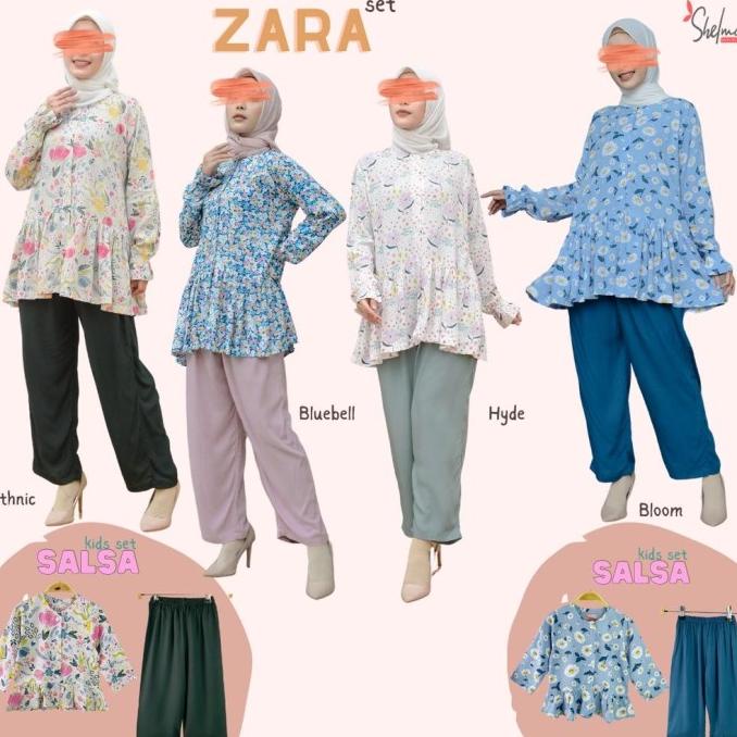 PIYAMA IBU DAN ANAK ZARA SET SALSA SET BAJU LEBARAN COUPLE T64654UY