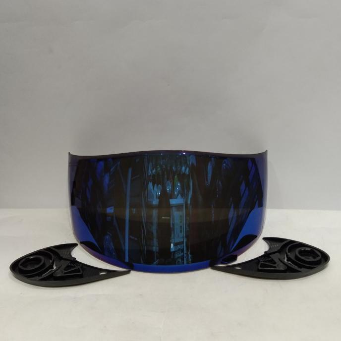 KACA FLAT VISOR IRIDIUM BLUE HELM NJS SHADOW FULL FACE