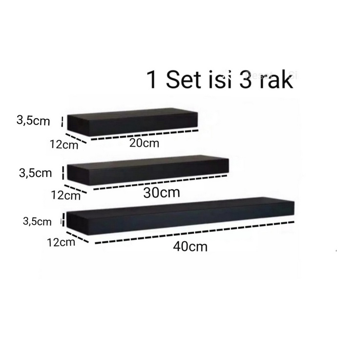 PROMO 1 SET ISI 3 Rak Ambalan Dinding Ukuran 40 30 20 / Rak Ambalan Minimalis Dekorasi Rumah / Ambalan Dinding Set Isi 3 Floating Shelf Tempel Tembok