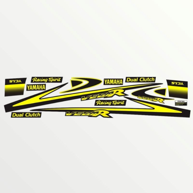Striping sticker vega r VEGA R lama variasi ss two SS TWO malaysia hitam kuning print cutting