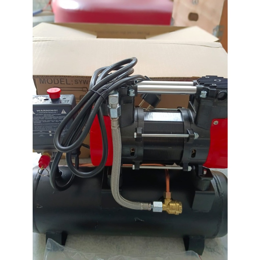 Kompresor Udara 1Hp 8Bar 9L Air compressor Oil-Free Pumpa Angin