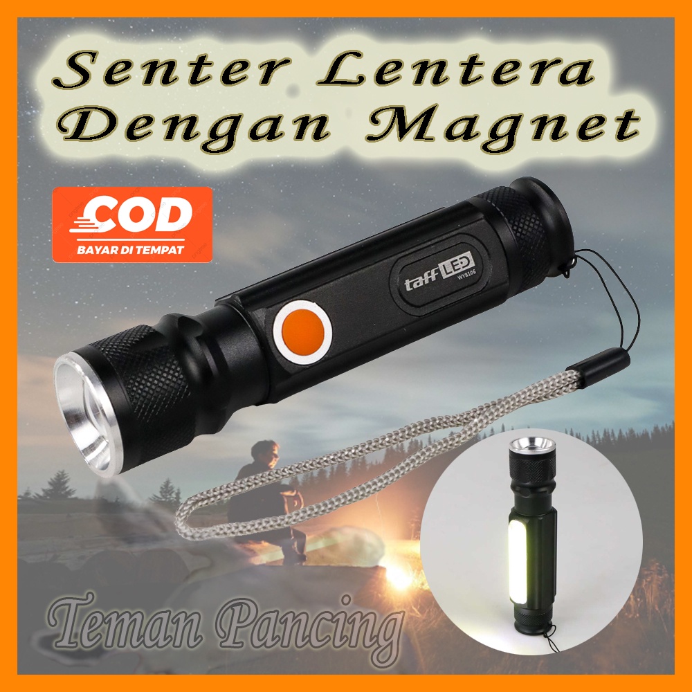 SENTER LED LENTERA 2300 LUMENS USB RECHARGE DENGAN MAGNET