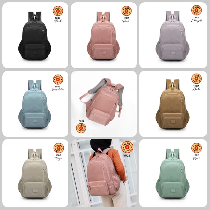 Tas Laptop Backpack GUDIKA Maccaron 1802 Original Import - Tas Ransel Laptop 16 Inch Bahan Waterproof
