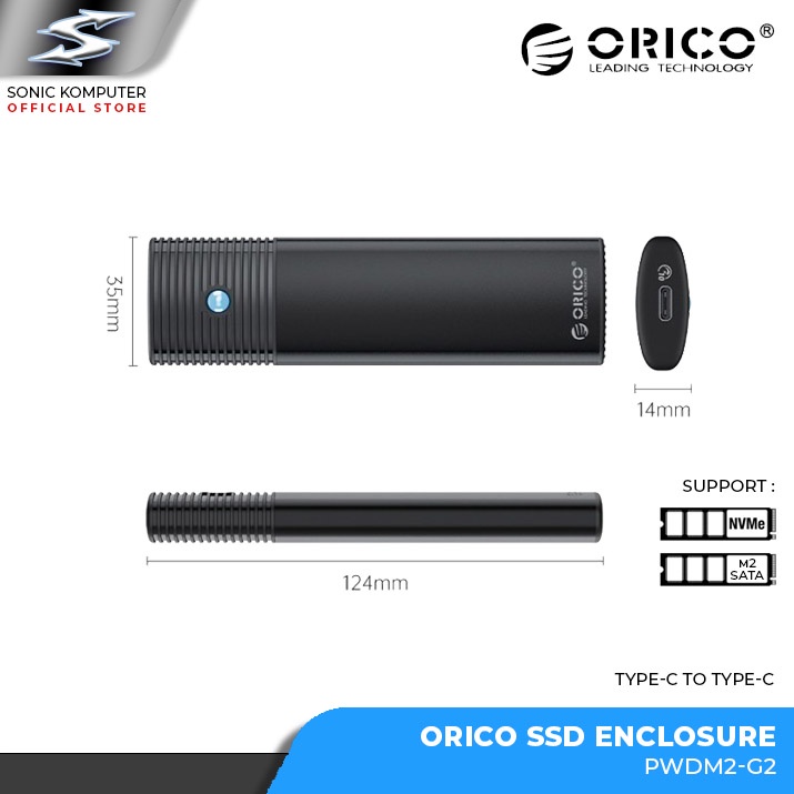 ORICO SSD M2 NVME Enclosure PWDM2 G2 / PWM2 G2