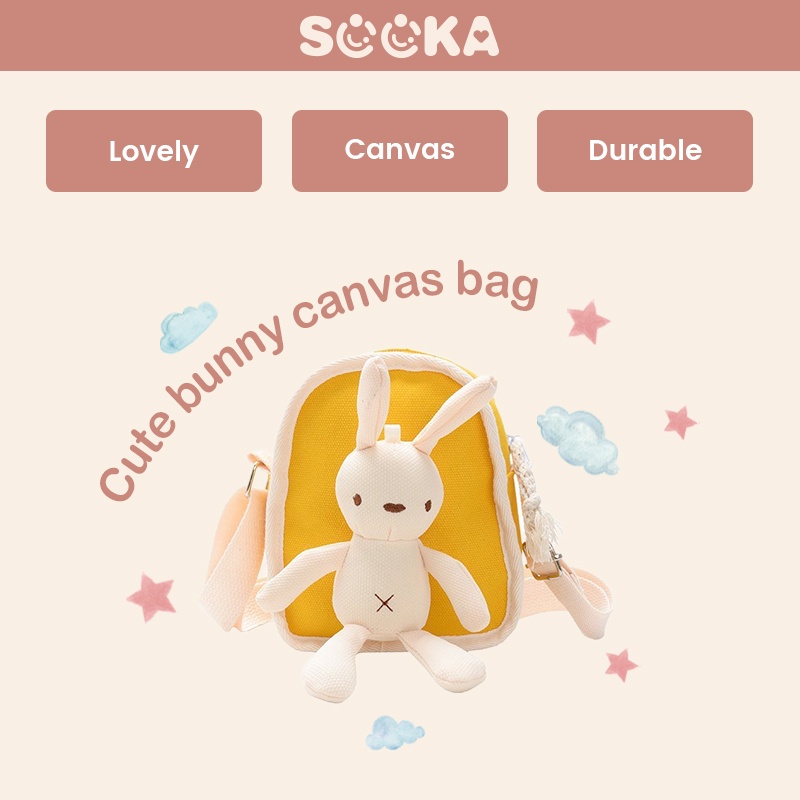 SOOKA Bunny Canvas Bag Mini -Tas Boneka Cute Bunny Ransel Boneka Lucu SK-EDB1118