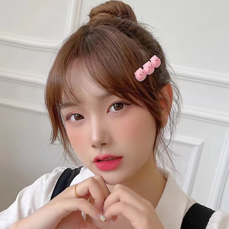 Jepit Rambut Anak Perempuan Lucu Model Babi Warna Pink - Hairpin Pig Women Cute Import