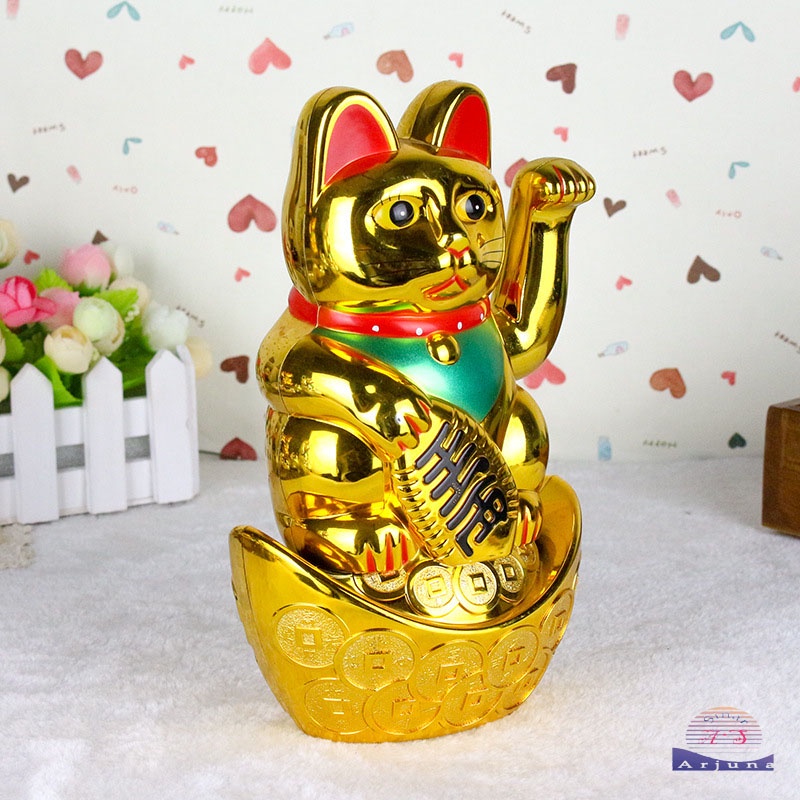 kucing rejeki /kucinghoki/ lucky cat yuanbao 17.5cm