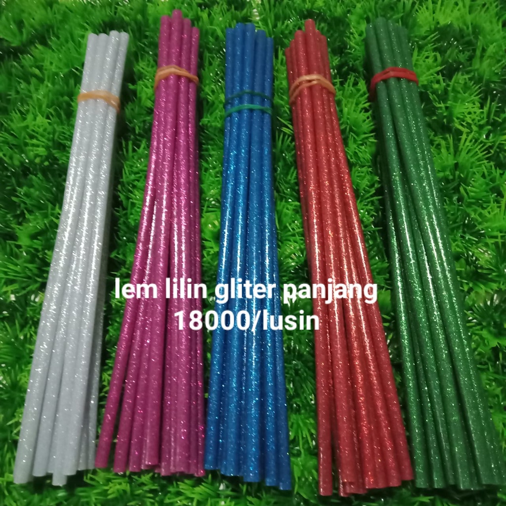 

12buah glue gun stick warna glitter / isi lem tembak kecil warna glitter panjang COD