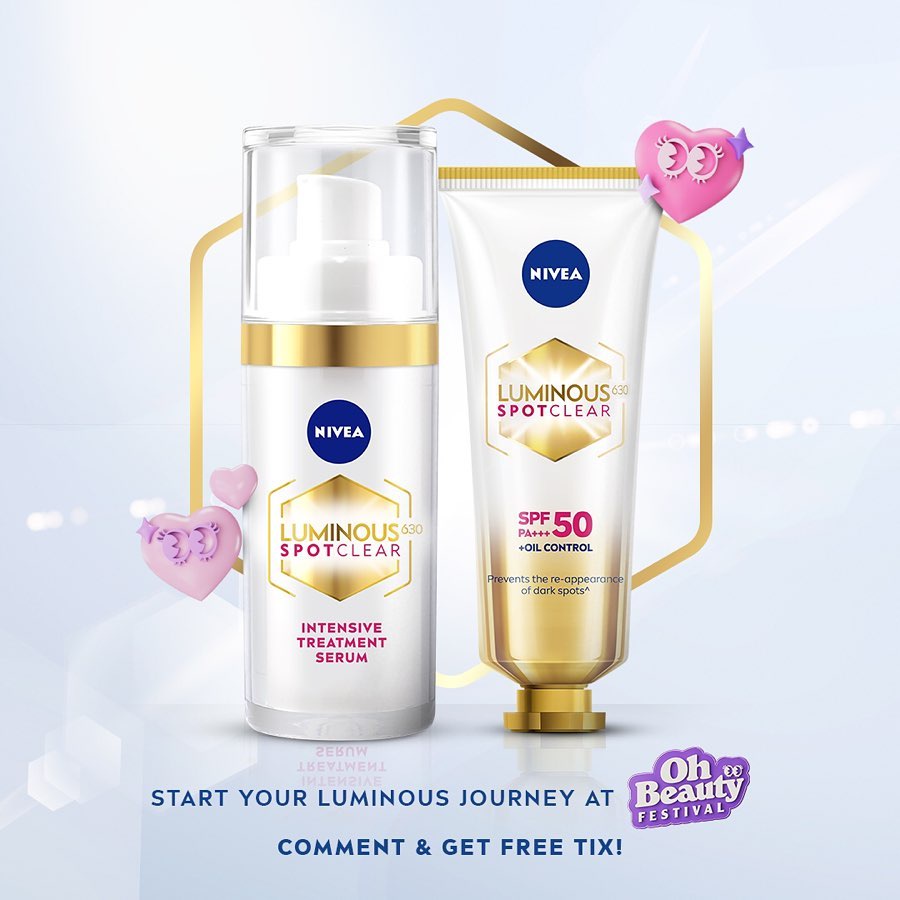 ★ BB ★  NIVEA Luminous 630 Spotclear SERIES | Spot Clear Intensive Treatment Serum 30ml - Spot Clear Sun Protect SPF50 40ml | Set Perawatan Flek Hitam