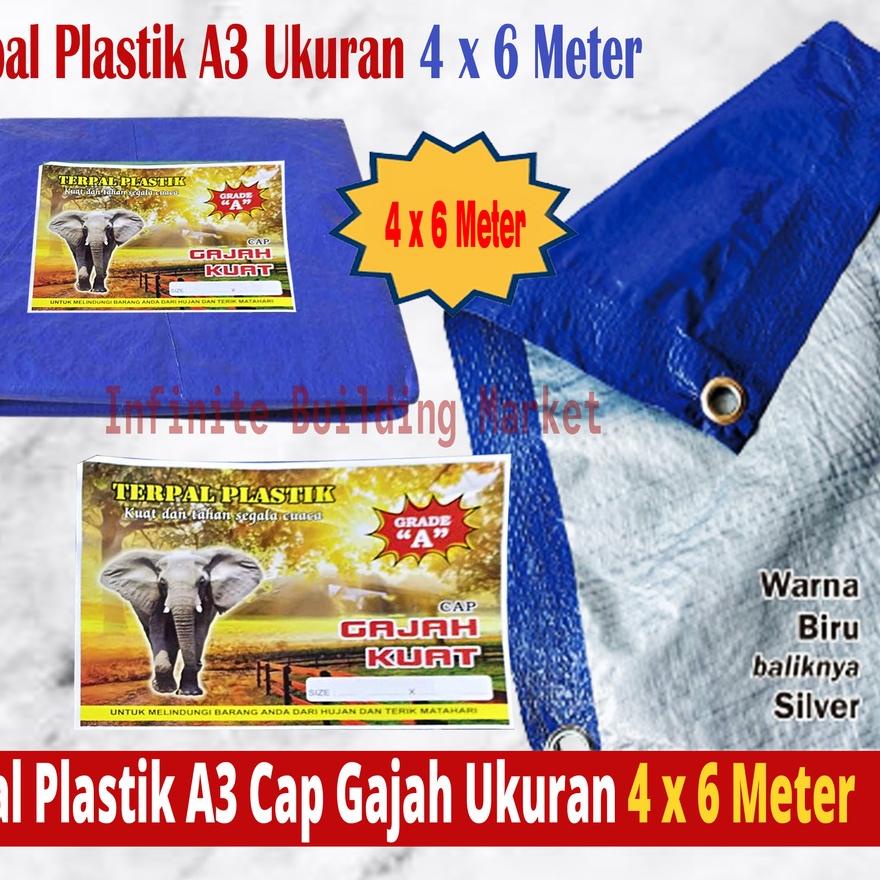 ♤ Terpal Plastik Tenda A3 4 x 6 Meter Tebal Murah Terpal Cap Gajah Kuat ♘