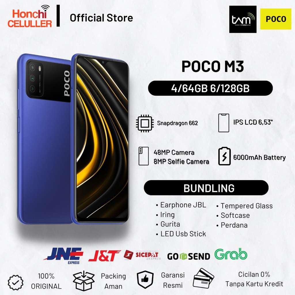 Official Xiaomi POCO M3 6/128GB 4/64GB Garansi Resmi POCO Indonesia TAM