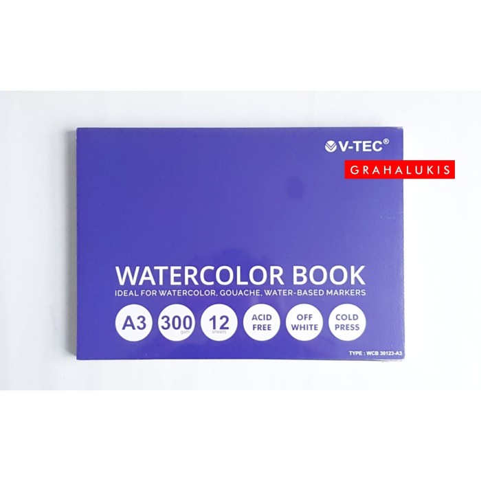 

V-TEC WATERCOLOR BOOK A3 300GSM COLDPRESSED