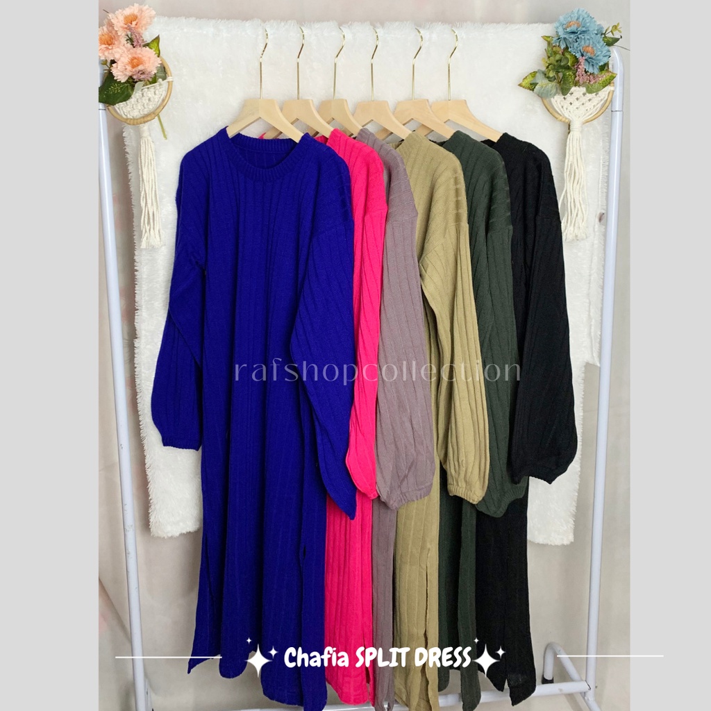 Chafia SPLIT DRESS Tunik Rajut