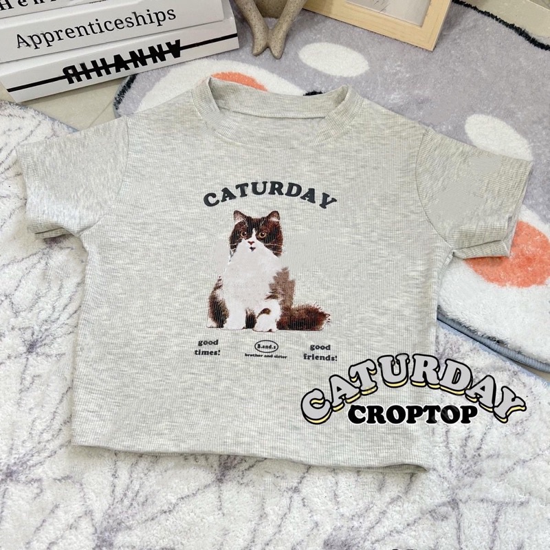 BEFAST - ZGW OOTD WANITA KAOS LIA / Crop Top Wanita CATURDAY (LD 88, P 40) / Tshirt Wanita Terbaru / Pakaian Wanita Santai Casual / Kaos Crop Motif / Fashion remaja ABG Terlaris / Crop Top Motif termurah / Kaos Wanita Rumahan