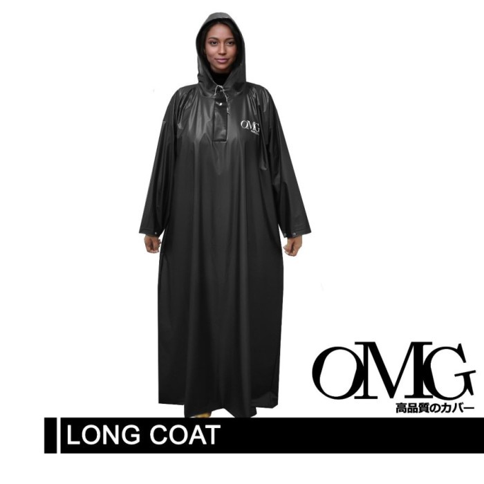 Jas Hujan Muslimah Rok Gamis Jubah Long Coat Wanita PVC OMG Raincoat