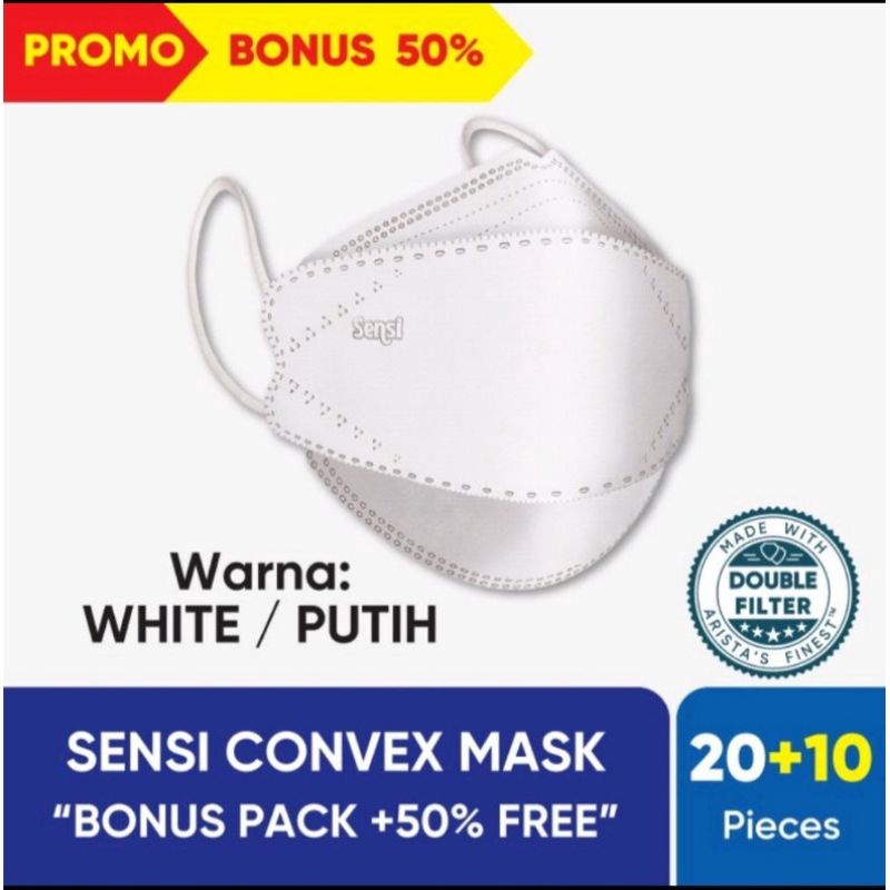 Masker SENSI Convex Box isi 20+10pcs