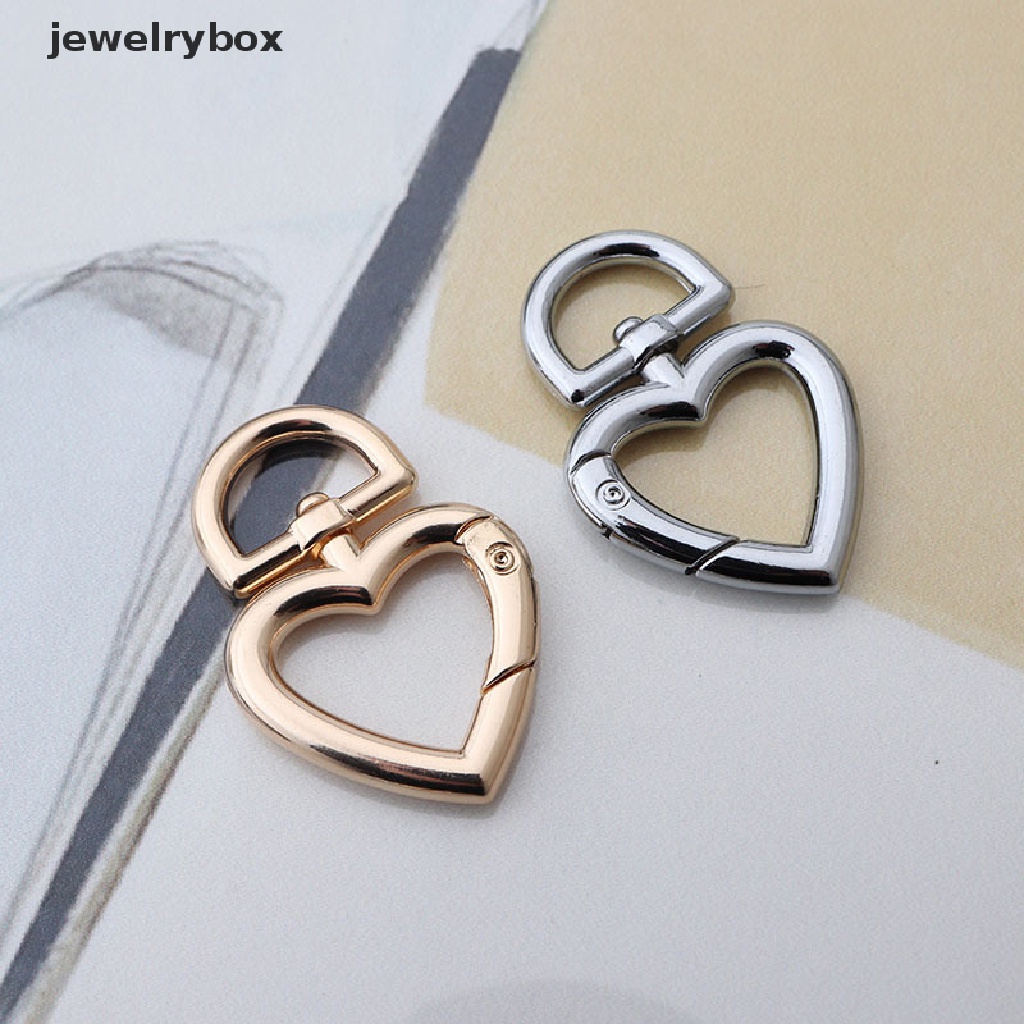 [jewelrybox] Bentuk Hati Putar Gantungan Kunci Gesper Logam Musim Semi Kunci Gantungan Kait diy Membuat Perhiasan Butik