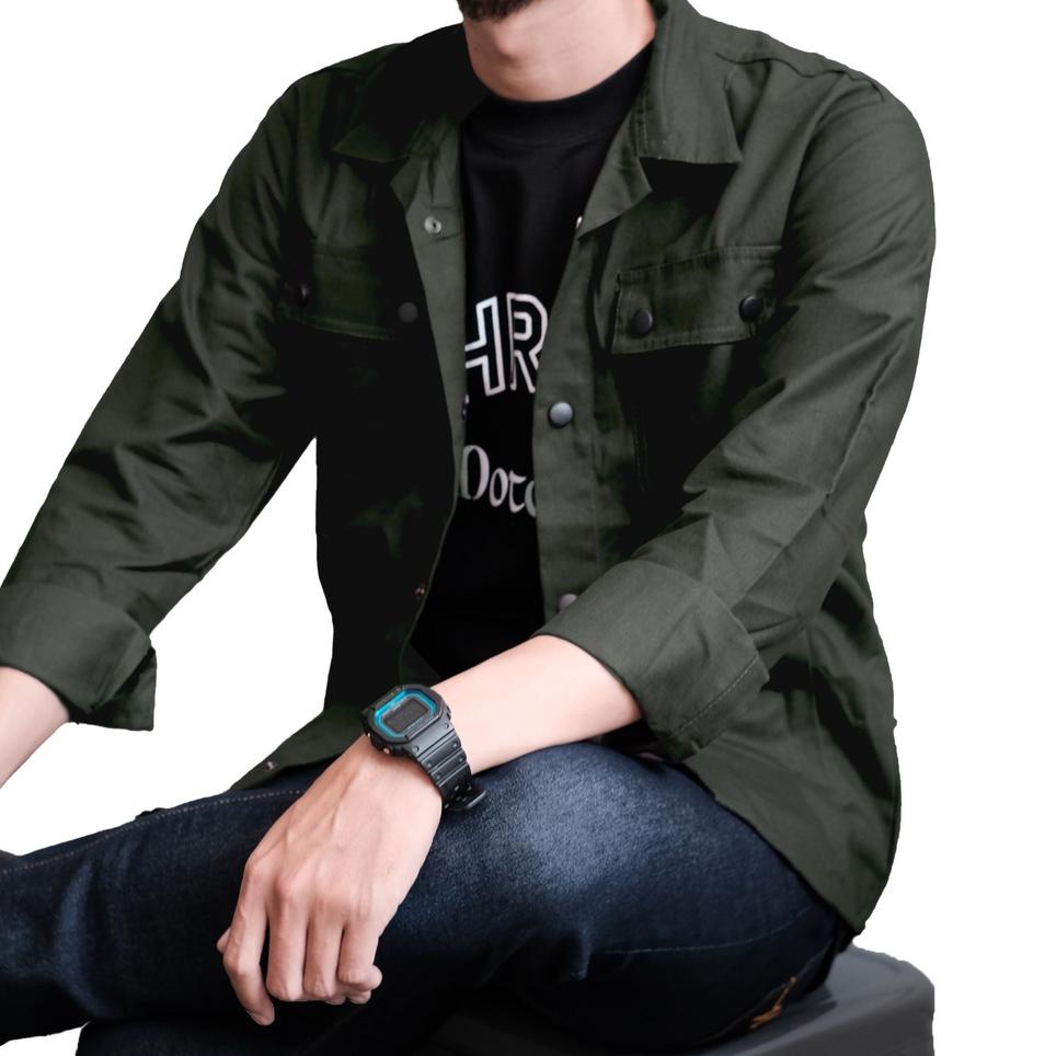 Chekout "HECTOR" Jaket Kanvas / Semi Parka Pria / Field jacket- PRESS BUTTON- Orinal WOLV 100%  - GR