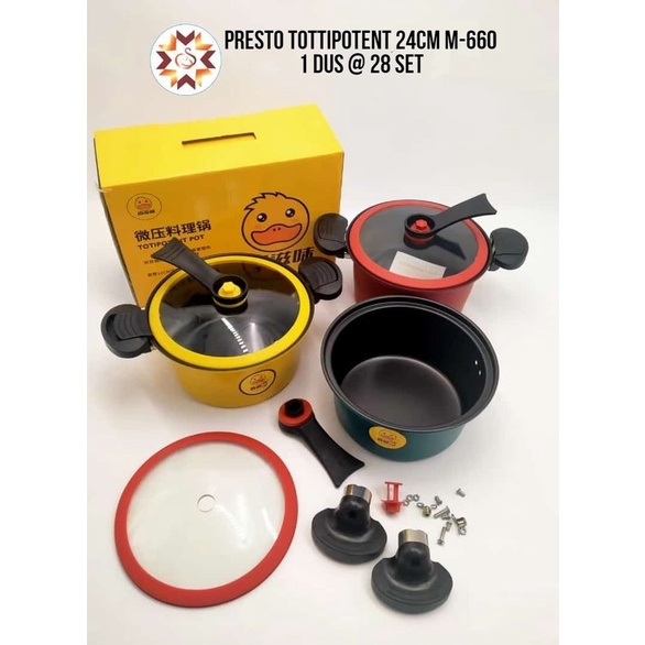 Presto Totipotent 24cm M-660 + Tutup + Dus Panci Presto Premium Pressure Cooker Pot