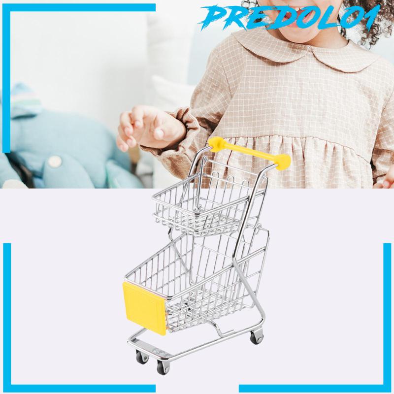 [Predolo1] Mainan Penyimpanan Handcart Supermarket Mini Untuk Anak Perempuan Anak Hadiah Liburan