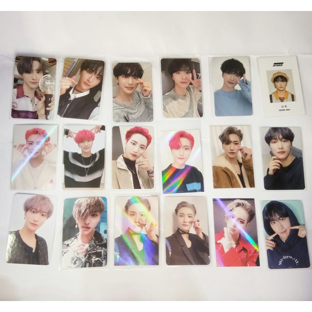 ateez seonghwa photocards benefit muart makestar ktown synnara yglobal mmt diary yes24 sg20 lightiny