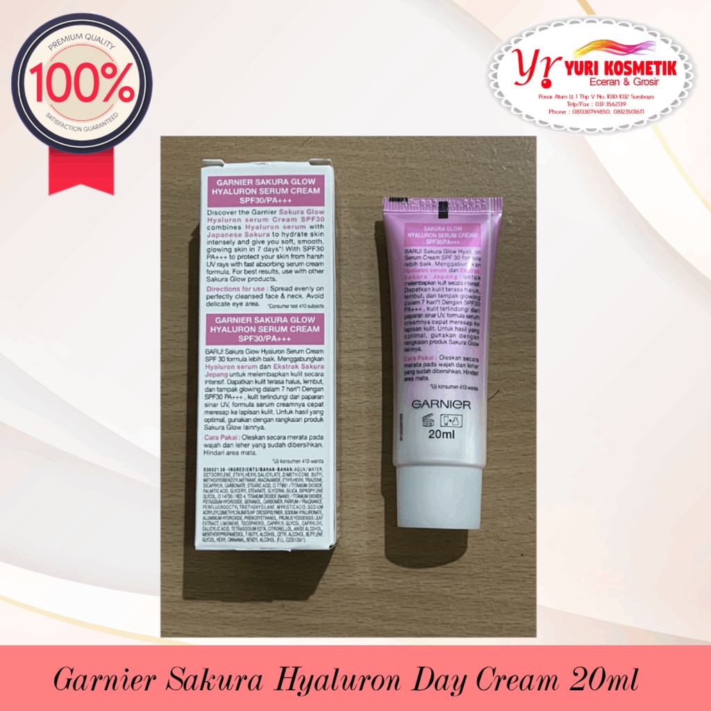 ☘️Yuri Kosmetik☘️ Garnier Sakura Glow Hyaluron Day Cream SPF30 20ml