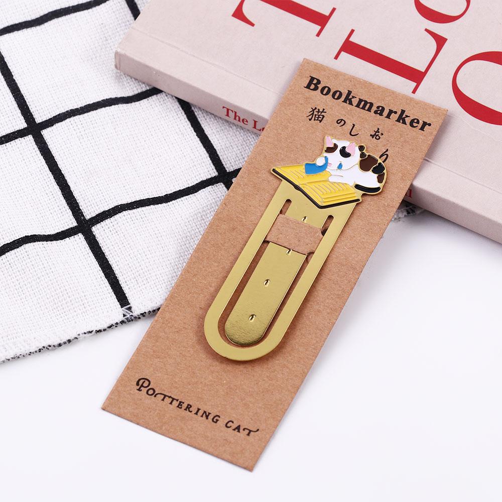 [Elegan] Bookmark Perlengkapan Kantor Alat Tulis Membaca Kertas Kartun Cilp Bookmark Kucing Jepang