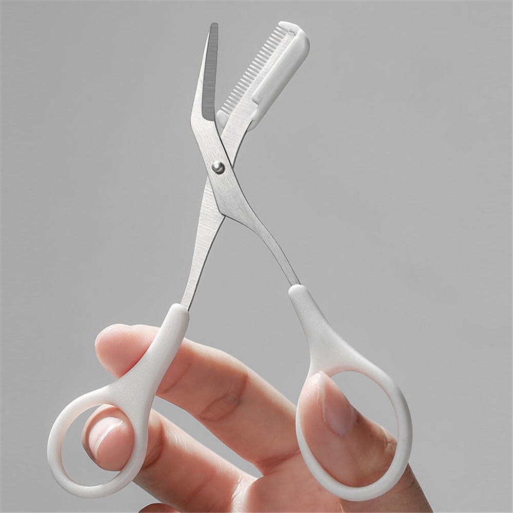 【 COD Tangding 】2pcs Trimmer Bulan Bentuk Alis Cukur Dengan Sisir Perempuan Alis Mata Pisau