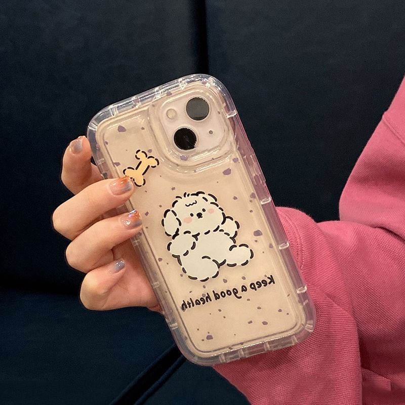 IPHONE Casing Ponsel Lembut Lucu Kompatibel Untuk Iphone14 13 11 12 Pro XS Max X XR 7 8 Plus Transparan Pasangan Casing TPU Silikon Shockproof Cover
