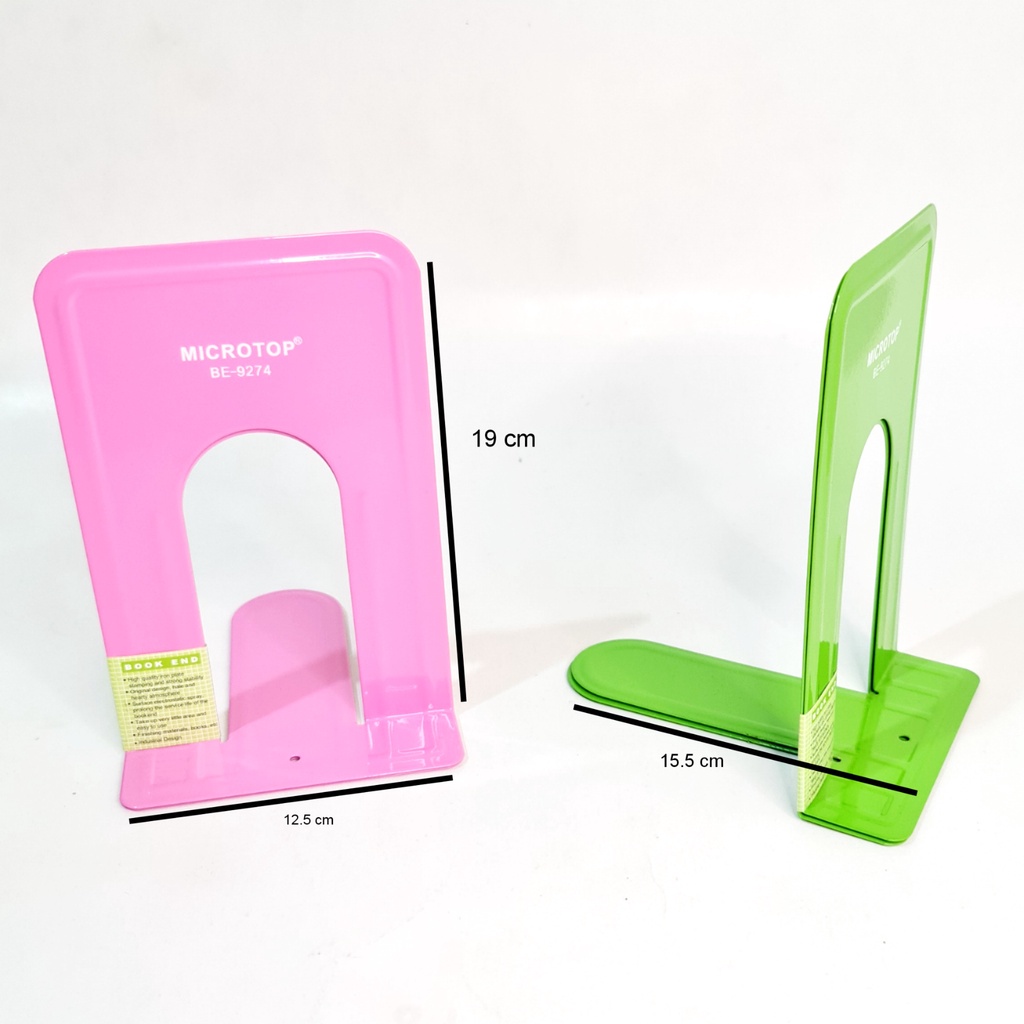 

GG Book End MICROTOP BE-9274 (1 set/2 pcs) / Pembatas Buku Besi / Penyangga Buku/Sandaran Buku