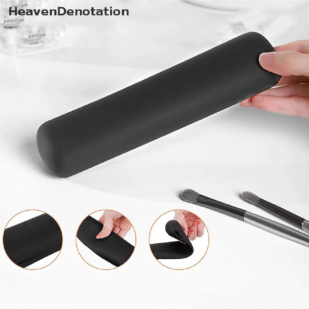 [HeavenDenotation] Kuas Makeup Silikon Portable Travel Makeup Case Tempat Kuas Makeup Tahan Air HDV