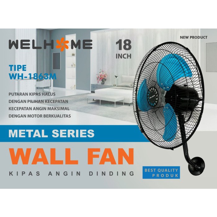 Kipas Angin Dinding Tornado Besi 18 Inch / Wall Fan 18&quot; Welhome Besar