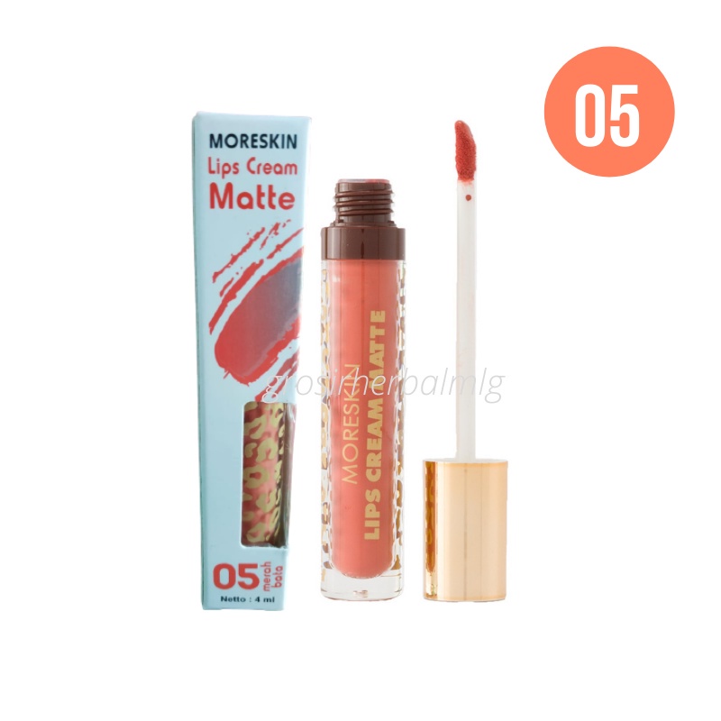 Moreskin Lip Cream Matte lc 05 Warna Merah Bata - Lipstik Moreskin Nasa Lc 05