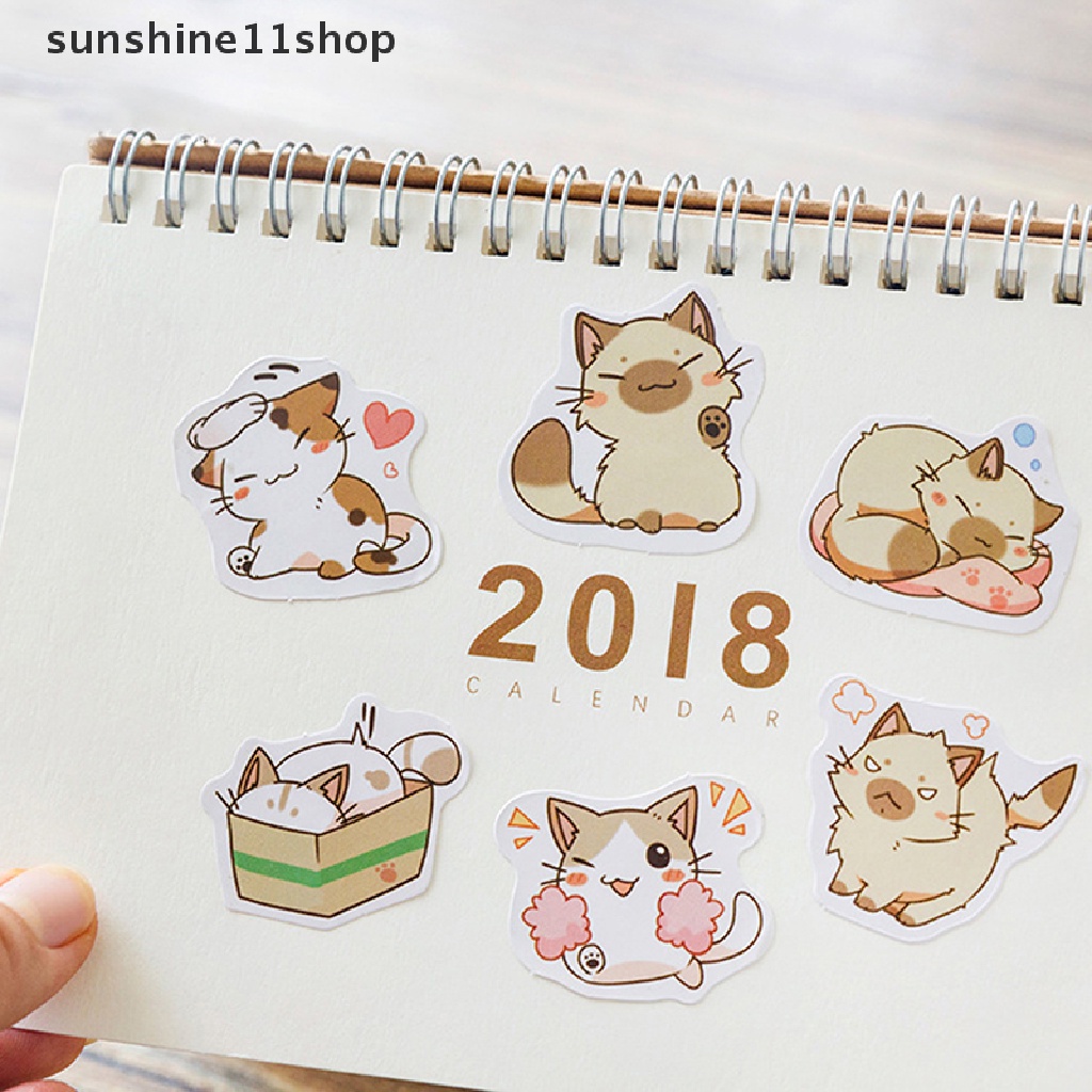 Sho 45pcs/box My Naughty Cats Diy Mini Paper Sticker Diary Album Scrapbooking Dekorasi Stiker Kawaii Stationery N