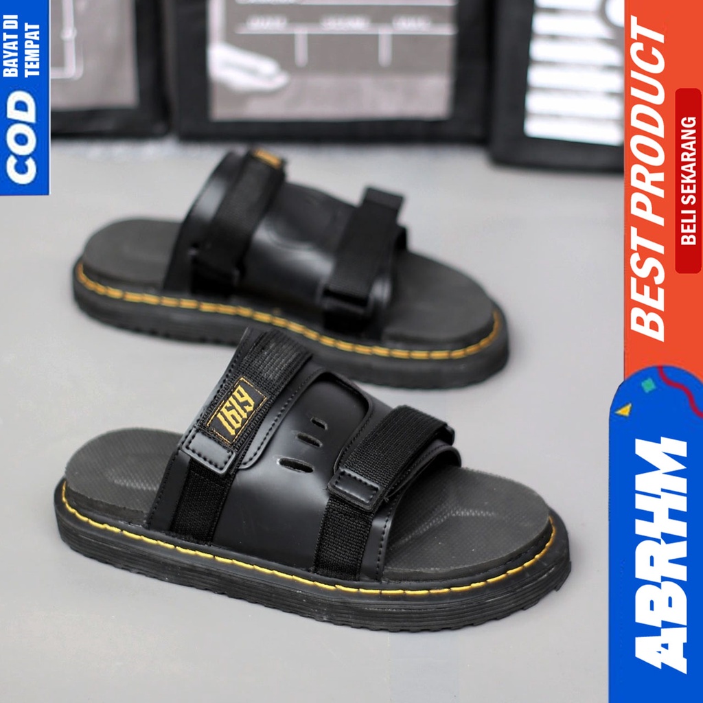 Sandal Slide Pria Docmart Terbaru Sendal Pria Distro Abraham Faster